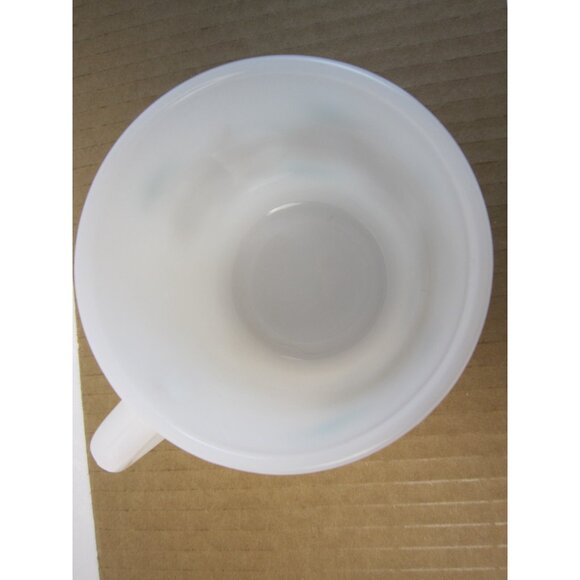 Vintage Federal Milk Glass Gold Pine Cones Coffee Mug - Heat Proof - Picture 4 of 10